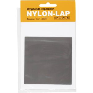Nylon-lap M/LIM TIL OMGÅENDE REPARATION, Mørk grå str. 10x20 cm,