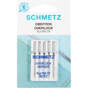 Overlock nål - Schmetz, str. 80, 5 stk.