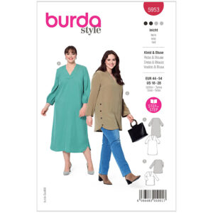 Burda mønster, Bluse og kjole str. 44-54