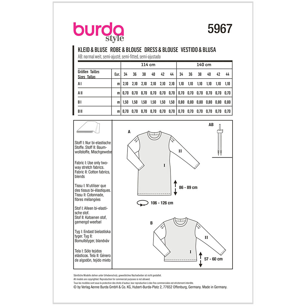 Burda mønster, Kjole og bluse - Billede 2