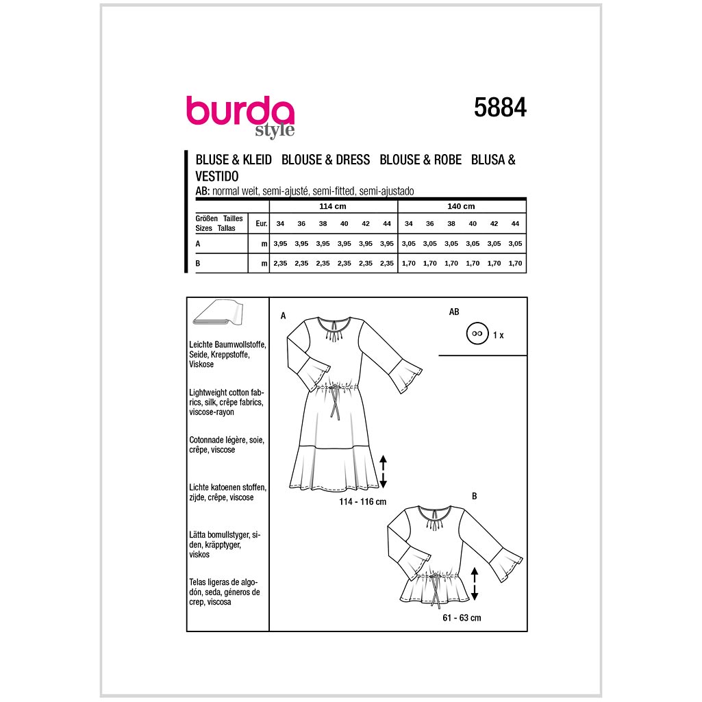Burda mønster, Bluse og kjole - Billede 2