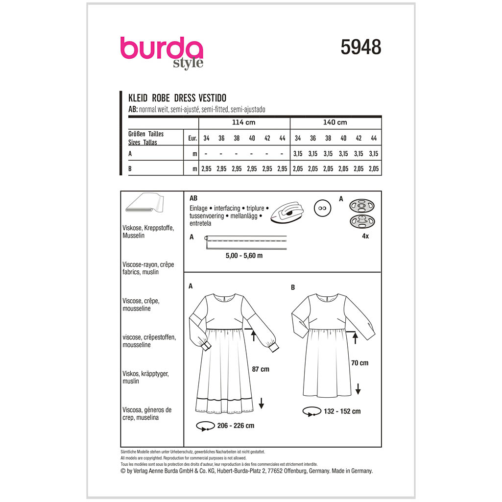 Burda mønster, Kjole - Billede 2