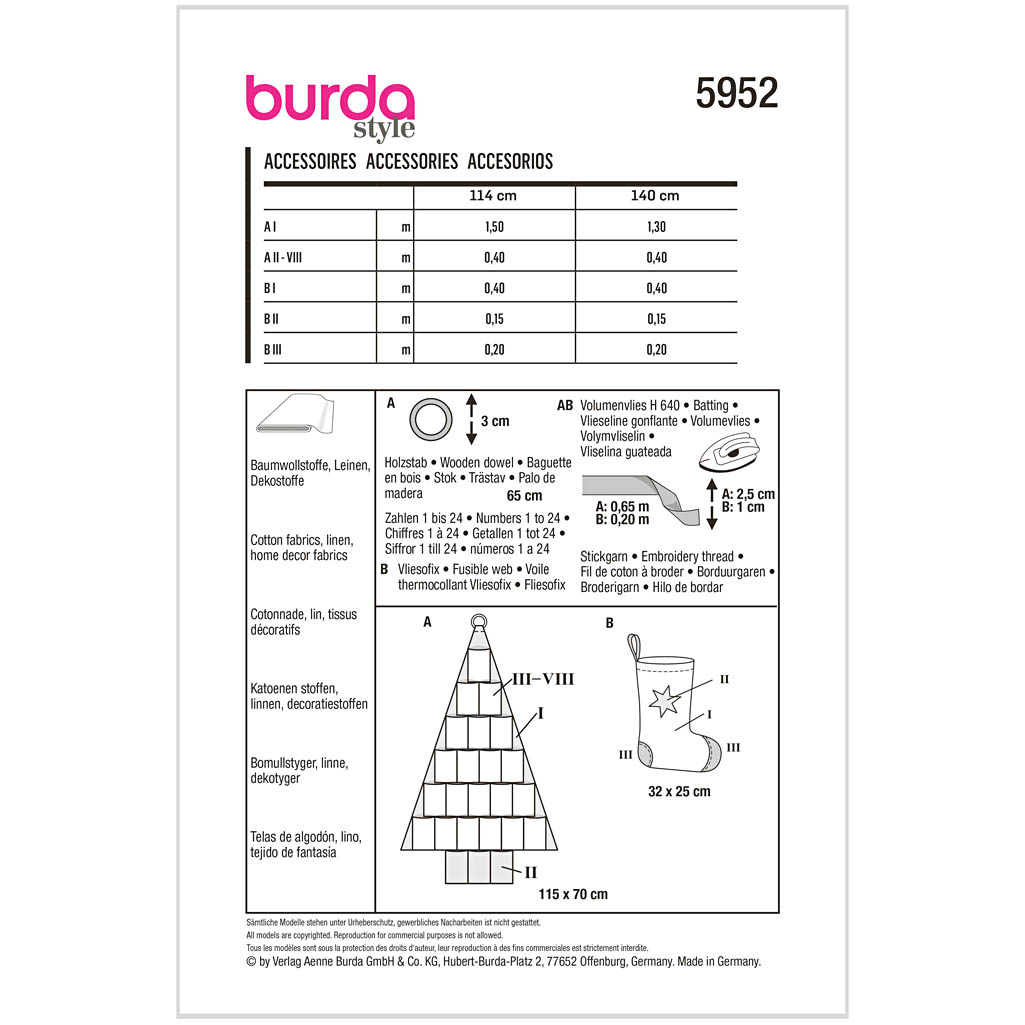 Burda mønster, Accessories Jul - Billede 2