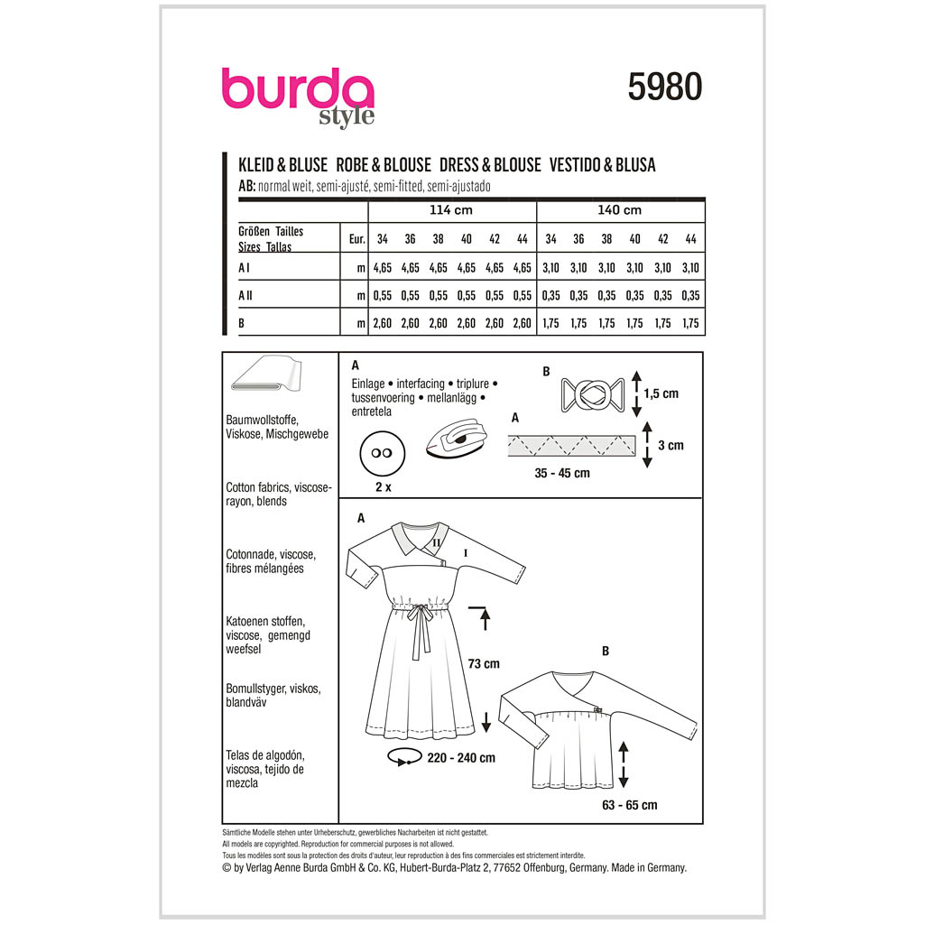 Burda mønster, Kjole og bluse - Billede 2