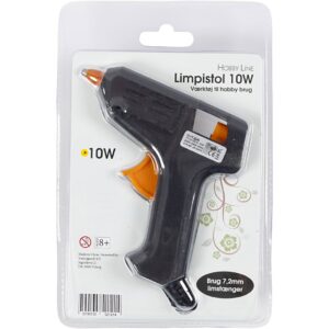 Mini limpistol 7,2mm 10W 130 °C, Sort