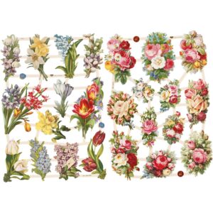 Glansbilleder, forårsblomster, 16,5x23,5 cm, 2 ark/ 1 pk.