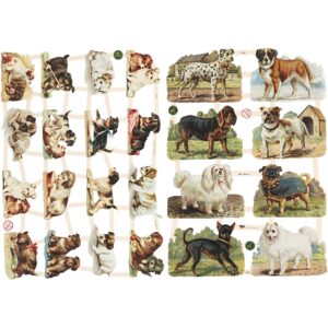 Glansbilleder, hunde, 16,5x23,5 cm, 2 ark/ 1 pk.