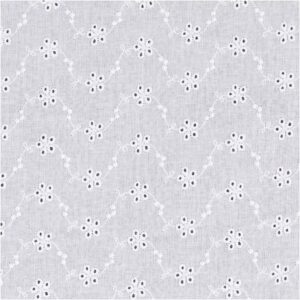 Broderi anglaise m/ bølgekant Hvid