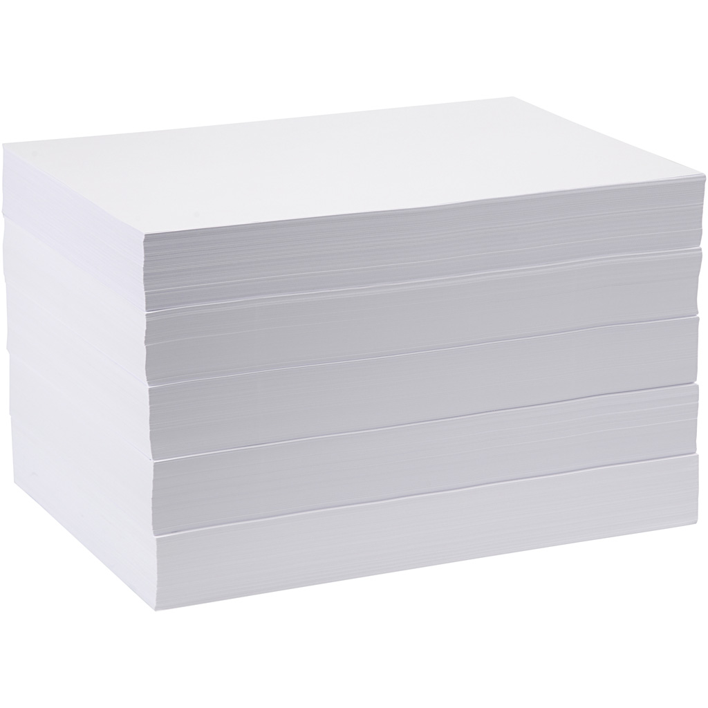 Tegnepapir, hvid, A3, 297x420 mm, 80 g, 5x500 ark/ 1 pk.