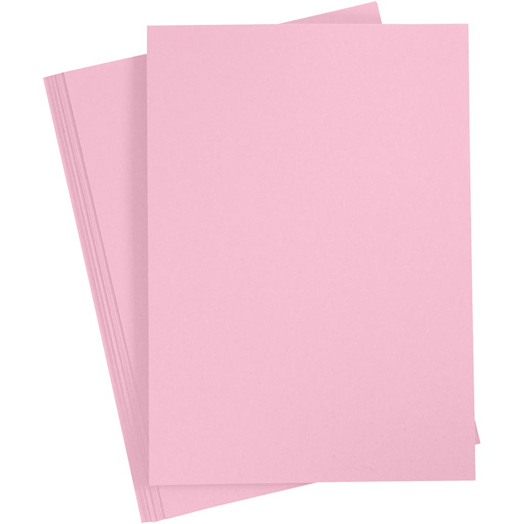 Karton, lys pink, A4, 210x297 mm, 180 g, 20 ark/ 1 pk.