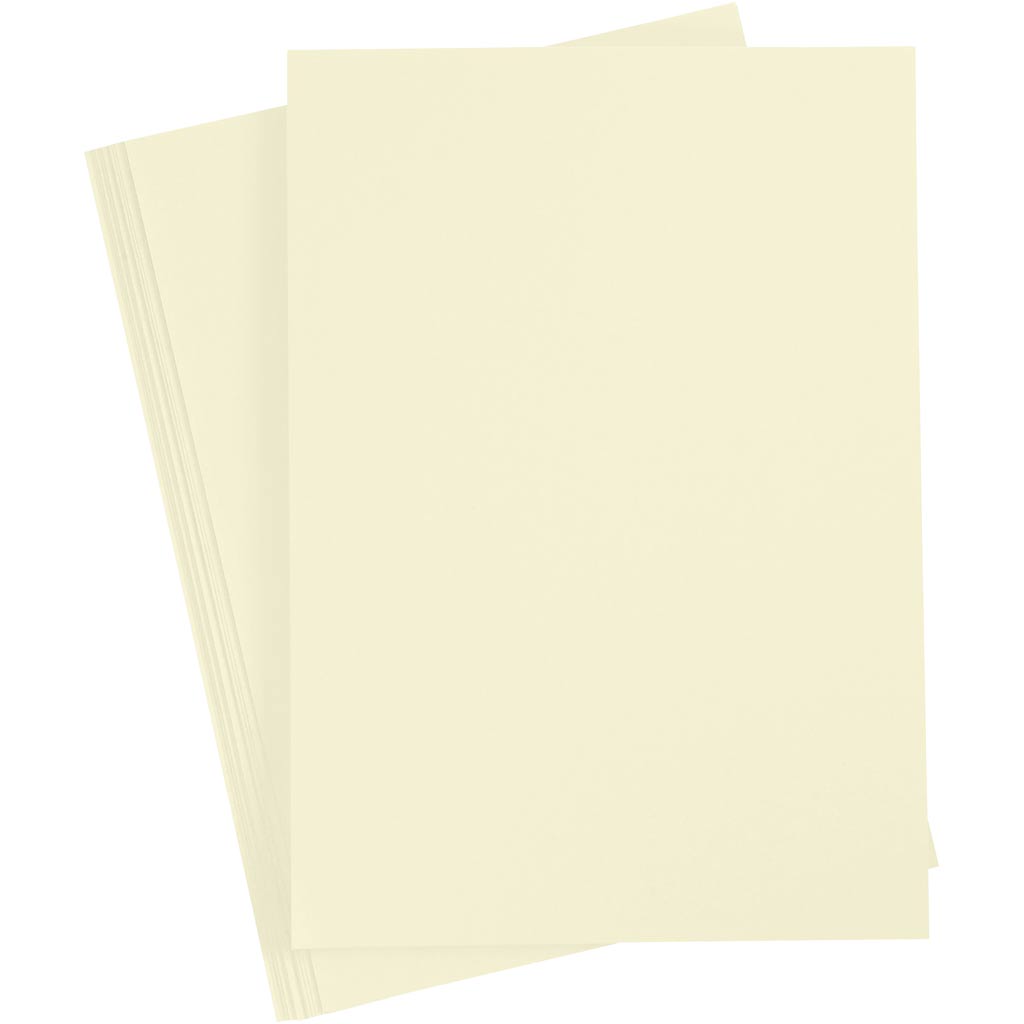 Karton, pastel gul, A4, 210x297 mm, 210 g, 10 ark/ 1 pk.