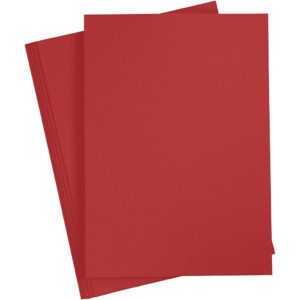 Papir, rød, A4, 210x297 mm, 80 g, 20 stk./ 1 pk.