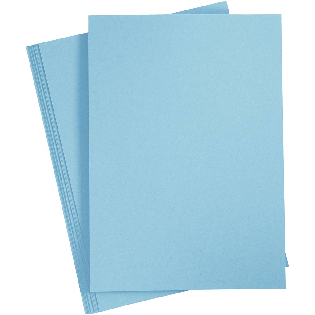 Karton, lyseblå, A4, 210x297 mm, 220 g, 10 stk./ 1 pk.