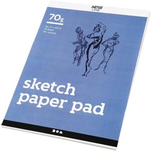Skitseblok, hvid, A4, 210x297 mm, 70 g, 70 ark/ 1 pk.