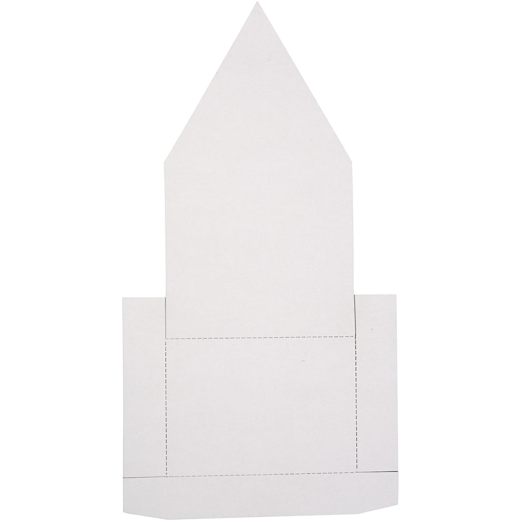 Karsebakke-figur, hvid, hus, H: 20 cm, 6 sæt/ 1 pk. - Billede 2