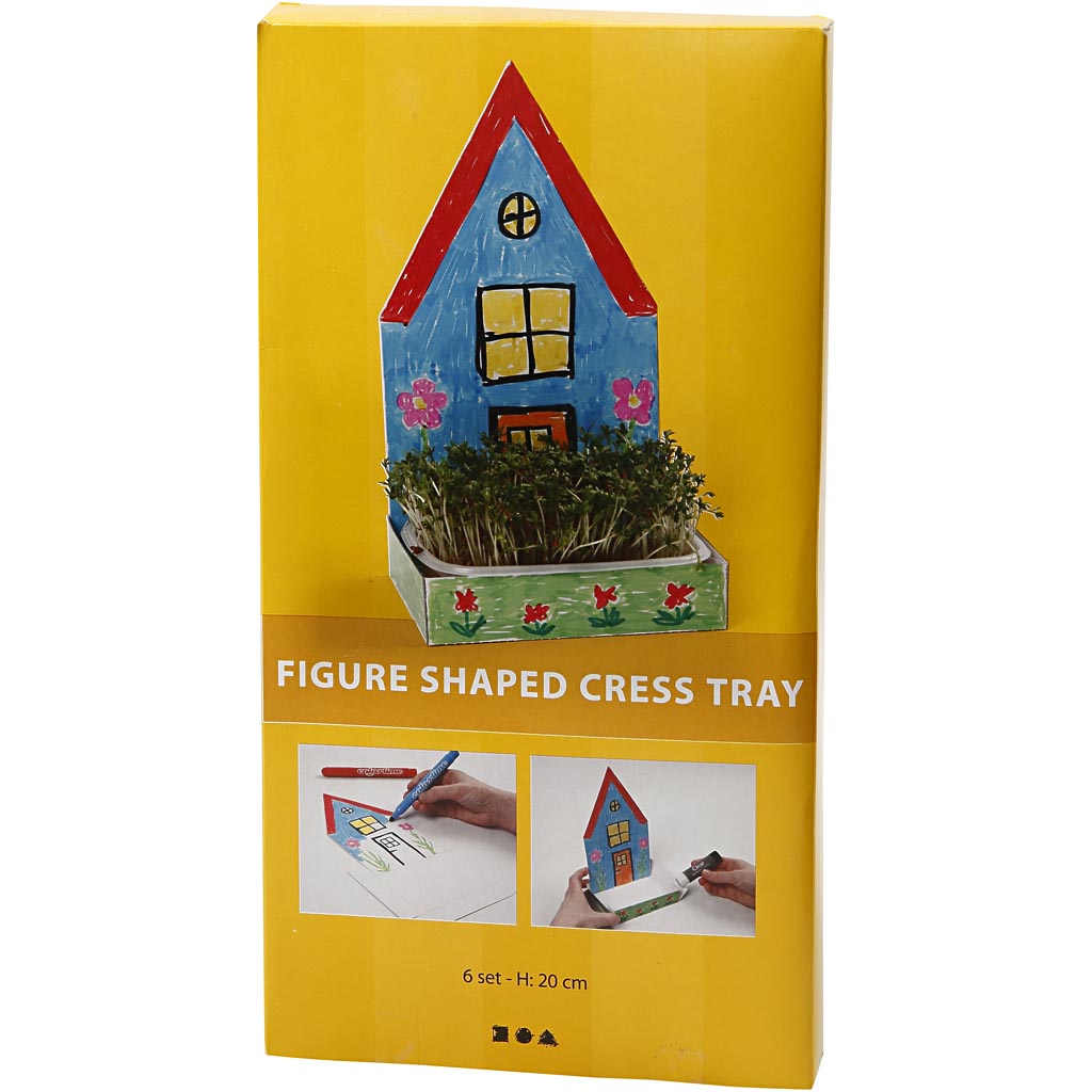 Karsebakke-figur, hvid, hus, H: 20 cm, 6 sæt/ 1 pk. - Billede 3
