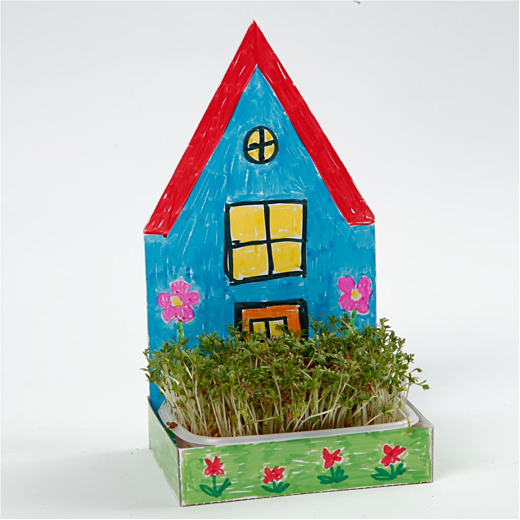 Karsebakke-figur, hvid, hus, H: 20 cm, 6 sæt/ 1 pk. - Billede 4