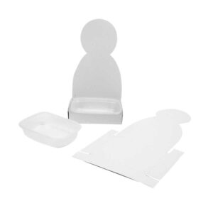Karsebakke-figur, hvid, krop, H: 20 cm, 6 sæt/ 1 pk.