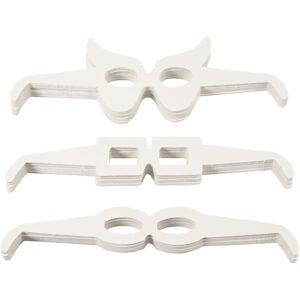 Briller, hvid, H: 4,5-10 cm, L: 32 cm, 230 g, 160 stk./ 1 pk.