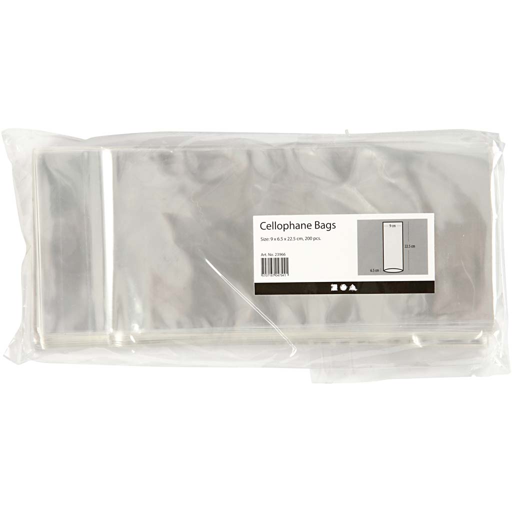 Cellofanpose, H: 22,5 cm, str. 9x6,5 cm, 200 stk./ 1 pk. - Billede 4