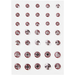 Rhinsten, rosa, rund kegle, str. 6+8+10 mm, 35 stk./ 1 pk.