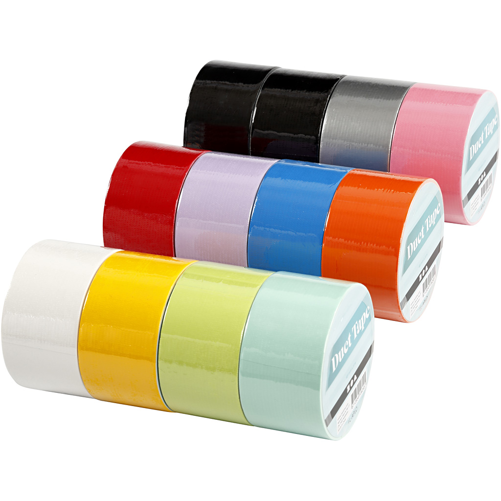 Gaffatape, ass. farver, B: 48 mm, 12x5 m/ 1 pk. - Billede 2