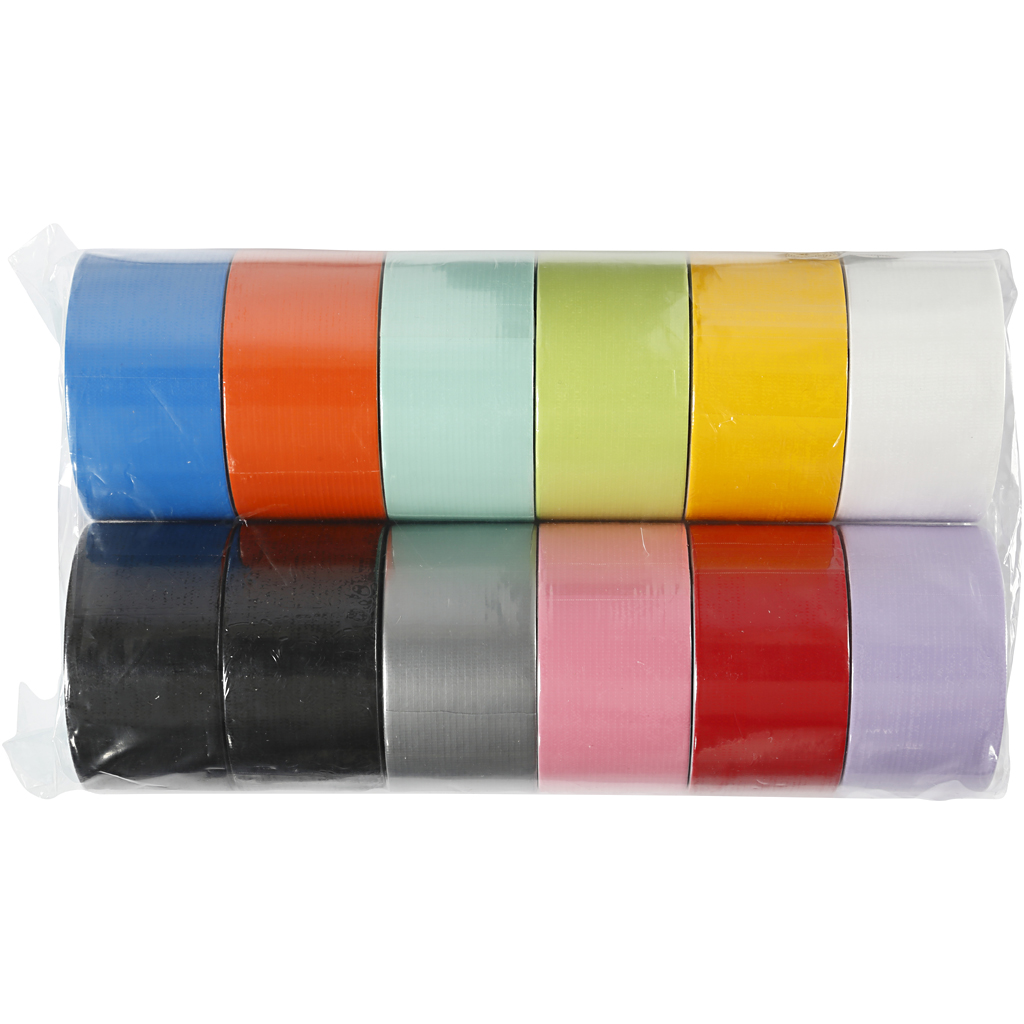 Gaffatape, ass. farver, B: 48 mm, 12x5 m/ 1 pk. - Billede 3