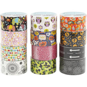 Gaffatape, ass. farver, B: 48 mm, 12x5 m/ 1 pk.