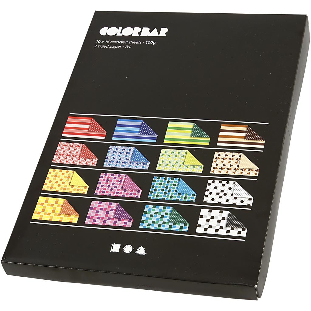 Color Bar rivepapir, ass. farver, A4, 210x297 mm, 100 g, 16x10 ark/ 1 pk. - Billede 3