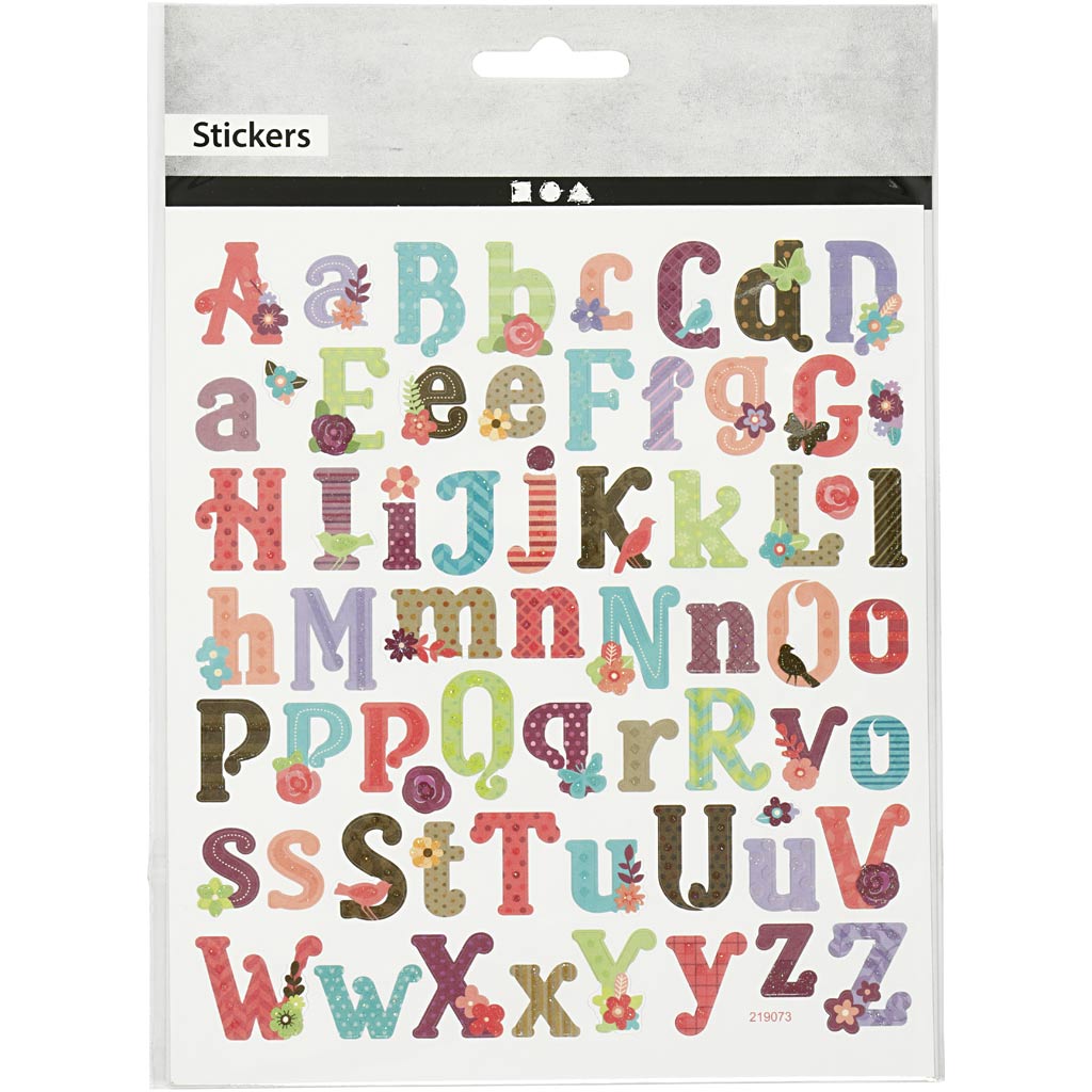 Stickers, alfabet, 15x16,5 cm, 1 ark - Billede 2