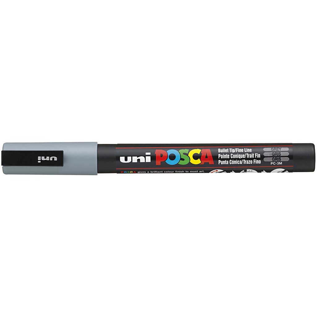 Posca Tusch, grå, nr. PC-3M, streg 0,9-1,3 mm, 1 stk. - Billede 2