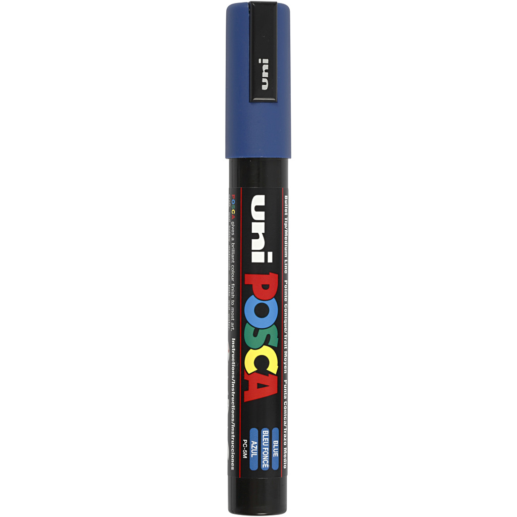 Posca Tusch, blå, nr. PC-5M, streg 2,5 mm, 1 stk.