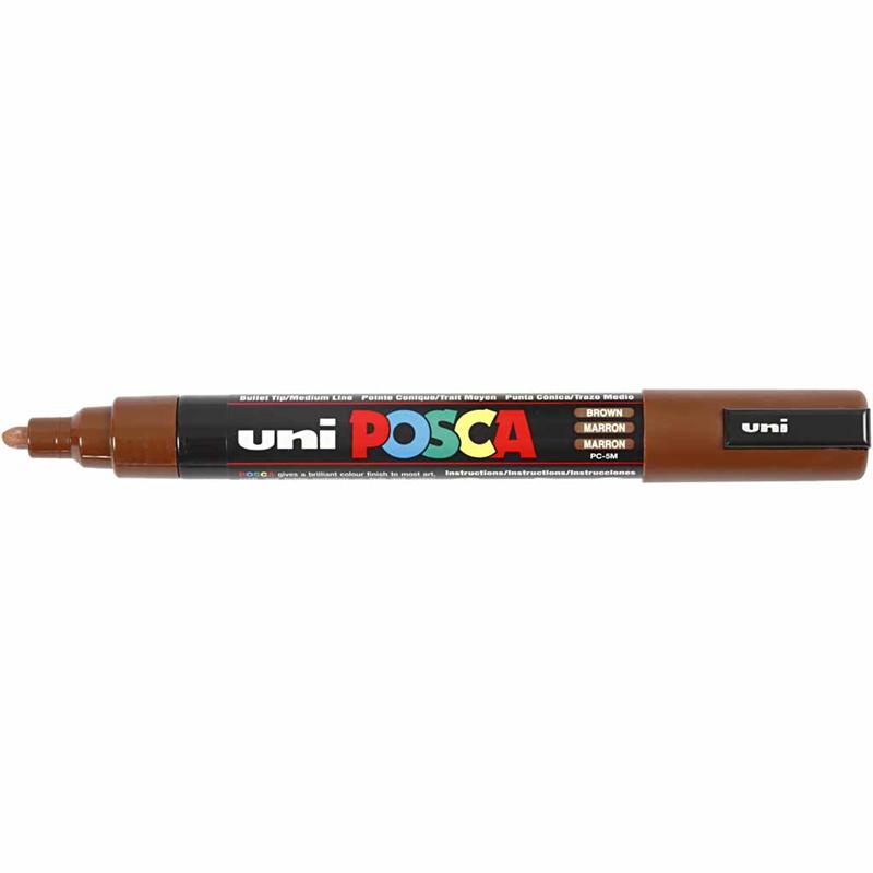 Posca Tusch, brun, nr. PC-5M, streg 2,5 mm, 1 stk. - Billede 3
