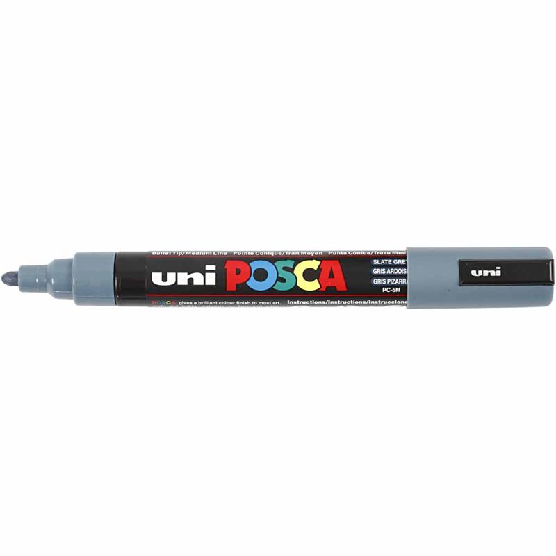Posca Tusch, slate grey, nr. PC-5M, streg 2,5 mm, 1 stk. - Billede 3