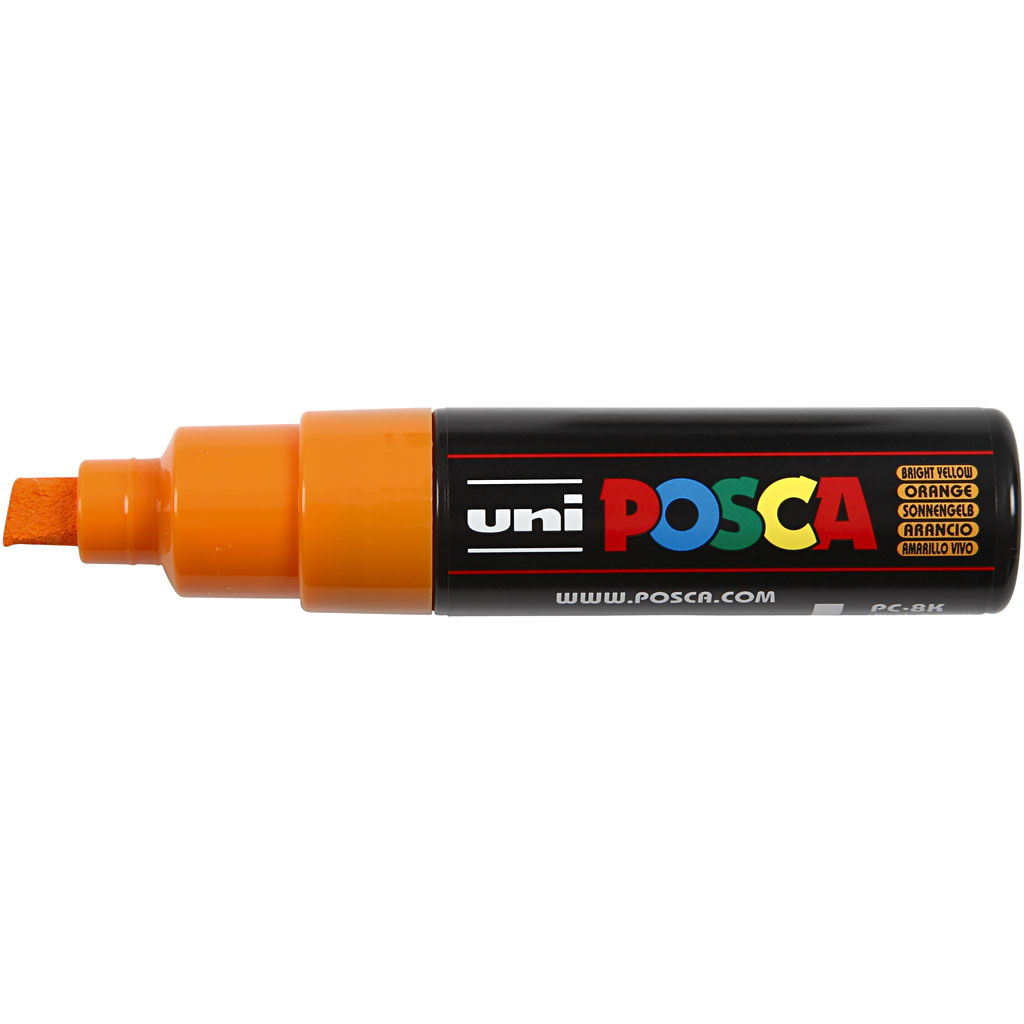 Posca Tusch, bright yellow, nr. PC-8K, streg 8 mm, 1 stk. - Billede 4