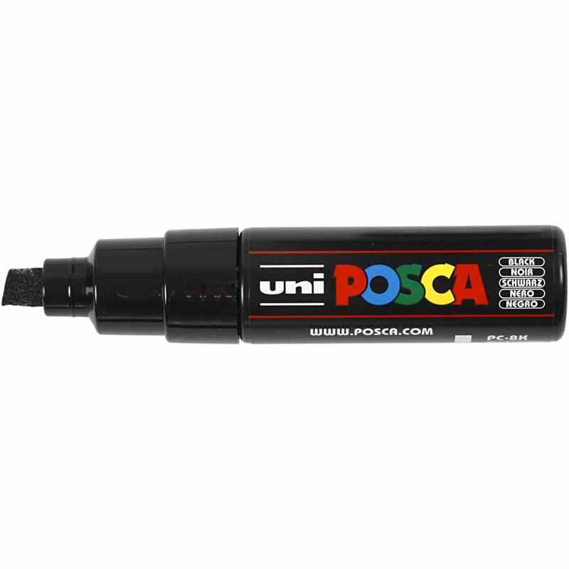 Posca Tusch, sort, nr. PC-8K, streg 8 mm, 1 stk. - Billede 3