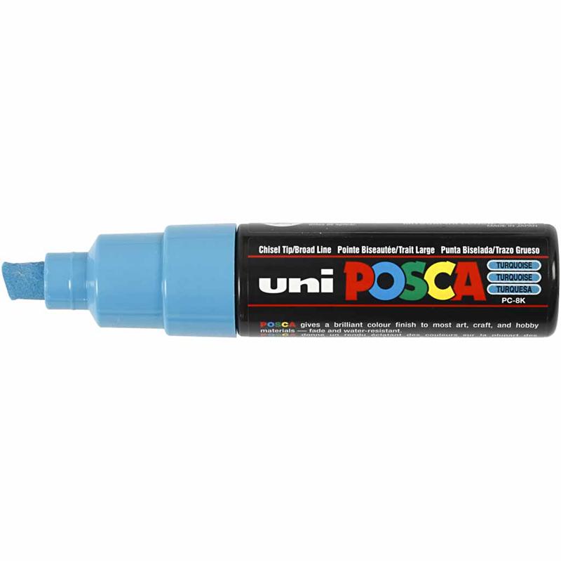 Posca Tusch, turkis, nr. PC-8K, streg 8 mm, 1 stk. - Billede 3