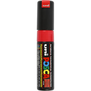 Posca Tusch, fluo red, nr. PC-8K, streg 8 mm, 1 stk.