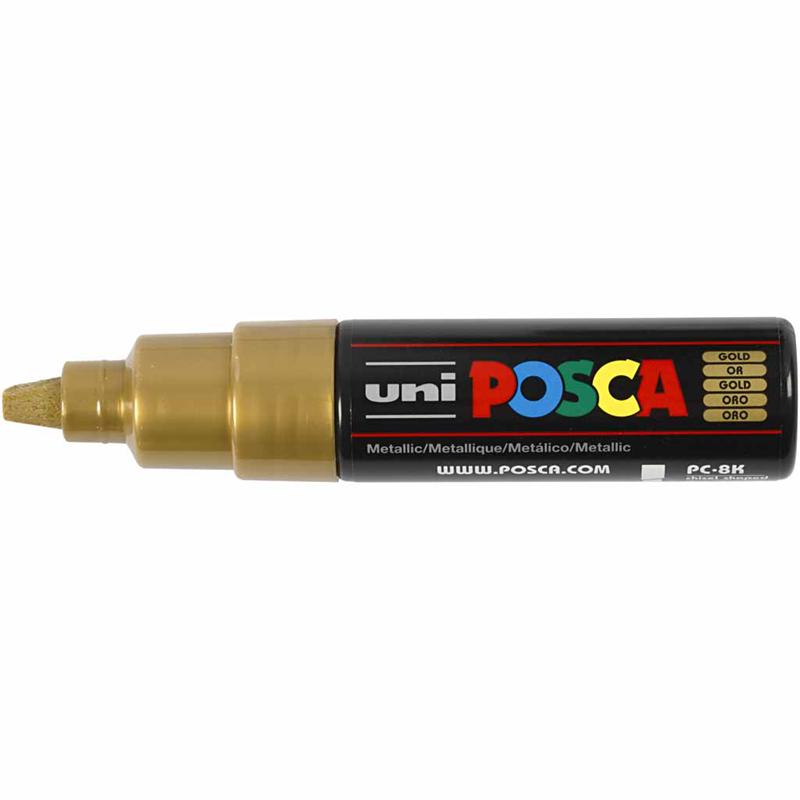 Posca Tusch, guld, nr. PC-8K, streg 8 mm, 1 stk. - Billede 3