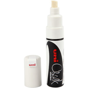 Chalk Marker, hvid, streg 8 mm, 1 stk.
