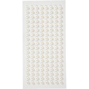 Halvperler, hvid, diam. 5 mm, 144 stk./ 1 pk.