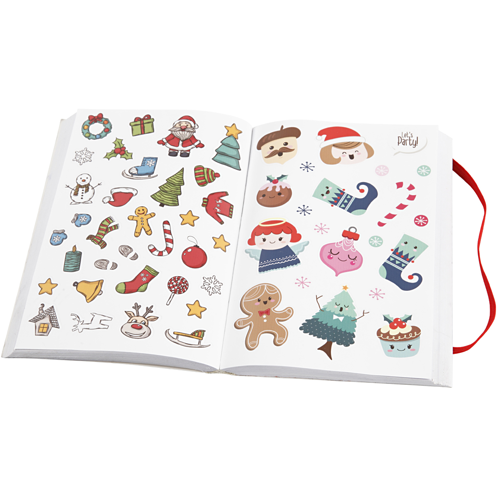 Bog med stickers, julemotiver, str. 11,5x17 cm, 1 stk., 76 ark - Billede 2