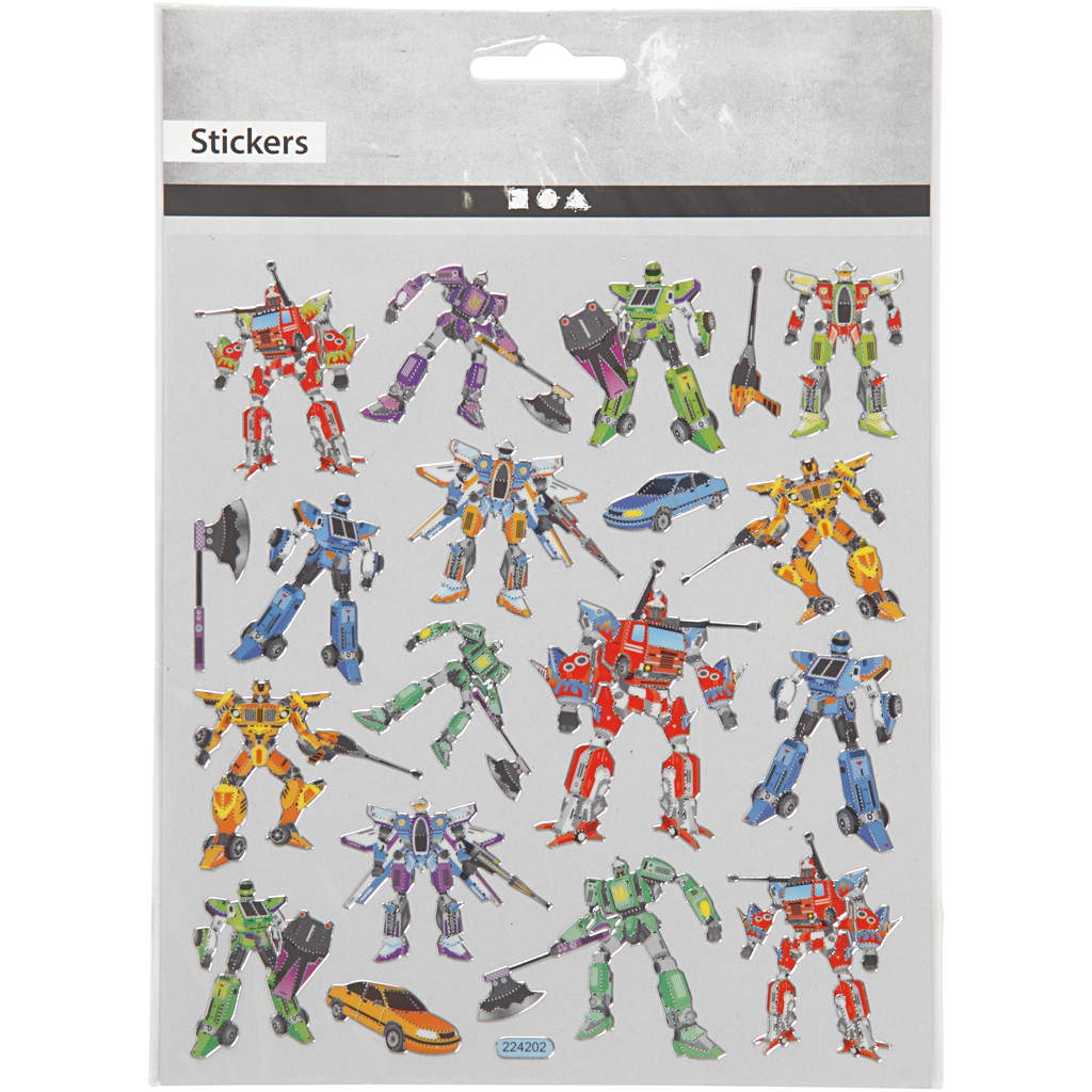 Stickers, transformers, 15x16,5 cm, 1 ark - Billede 2