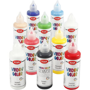 Viva Decor Window Color, ass. farver, 10x90 ml/ 1 pk.