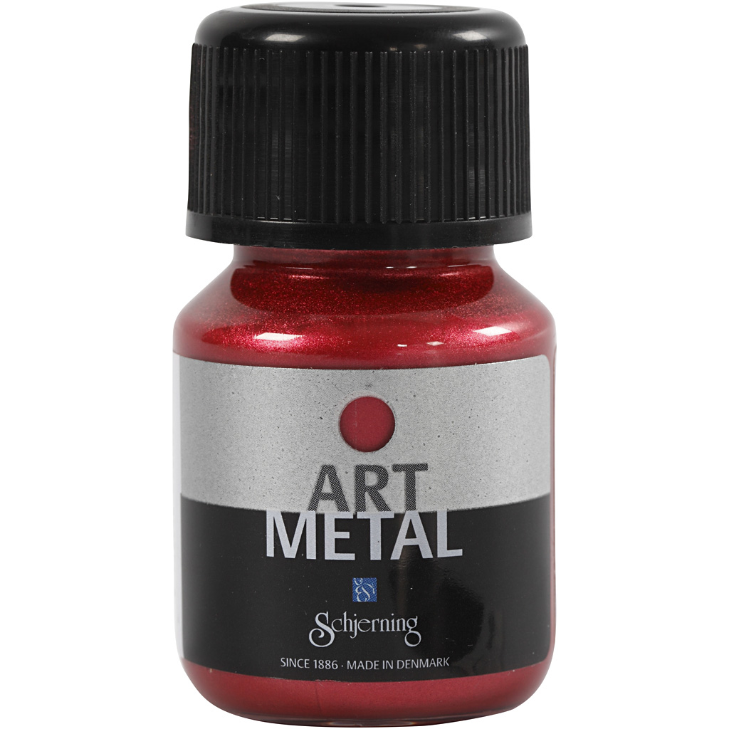 Hobbymaling metallic, lavarød, 30 ml/ 1 fl.