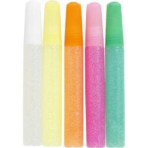 Glitterlim, pastelfarver, 5x10 ml/ 1 pk.
