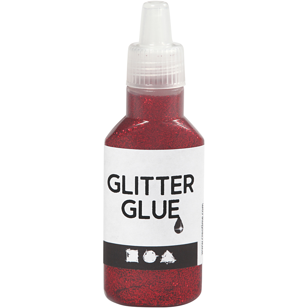 Glitterlim, rød, 25 ml/ 1 fl.