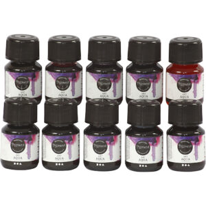 Flydende Akvarelmaling, ass. farver, 10x30 ml/ 1 pk.