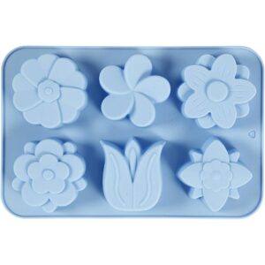 Silikoneform, blomster, H: 2,6 cm, L: 30 cm, B: 21 cm, hulstr. 60x75 mm, 75 ml, 1 stk.