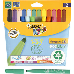Visa Color tusch, ass. farver, streg 3 mm, 12 stk./ 1 pk.